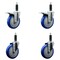 Service Caster 5'' Blue Poly Swivel 1'' Expanding Stem Caster Set 2 Total Lock Brakes, 4PK SCC-EXTTL20S514-PPUB-BLUE-2-S-2-1 - alternate 1